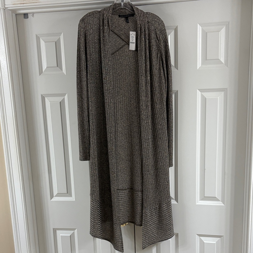 NWT! WHBM Long Duster Cardigan. Heather Oak Color. Sz S. So Pretty!